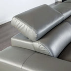 Furniture of America Jacques Modernes, niedriges L-förmiges Ledersofa mit Chaise Longue