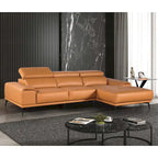 Furniture of America Jacques Modernes, niedriges L-förmiges Ledersofa mit Chaise Longue