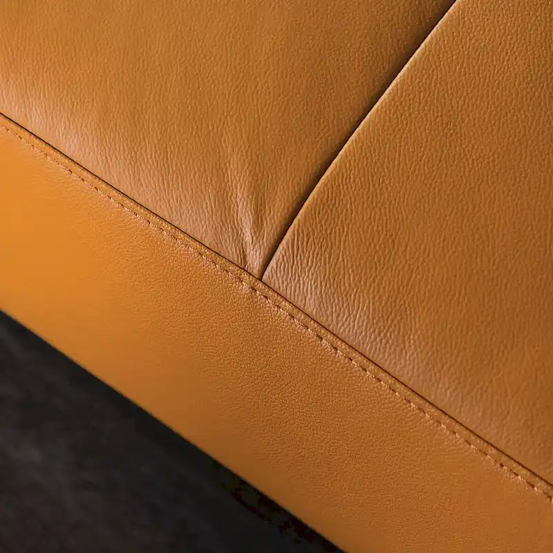 Furniture of America Jacques Modernes, niedriges L-förmiges Ledersofa mit Chaise Longue