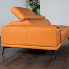 Furniture of America Jacques Modernes, niedriges L-förmiges Ledersofa mit Chaise Longue