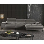 Furniture of America Jacques Modernes, niedriges L-förmiges Ledersofa mit Chaise Longue