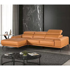 Furniture of America Jacques Modernes, niedriges L-förmiges Ledersofa mit Chaise Longue