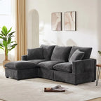 Nestfair Modernes modulares Sofa, 4-Sitzer Chenille-Sofa-Set mit 2 Kissen inklusive