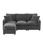 Nestfair Modernes modulares Sofa, 4-Sitzer Chenille-Sofa-Set mit 2 Kissen inklusive