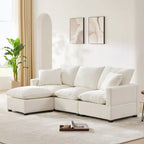 Nestfair Modernes modulares Sofa, 4-Sitzer Chenille-Sofa-Set mit 2 Kissen inklusive