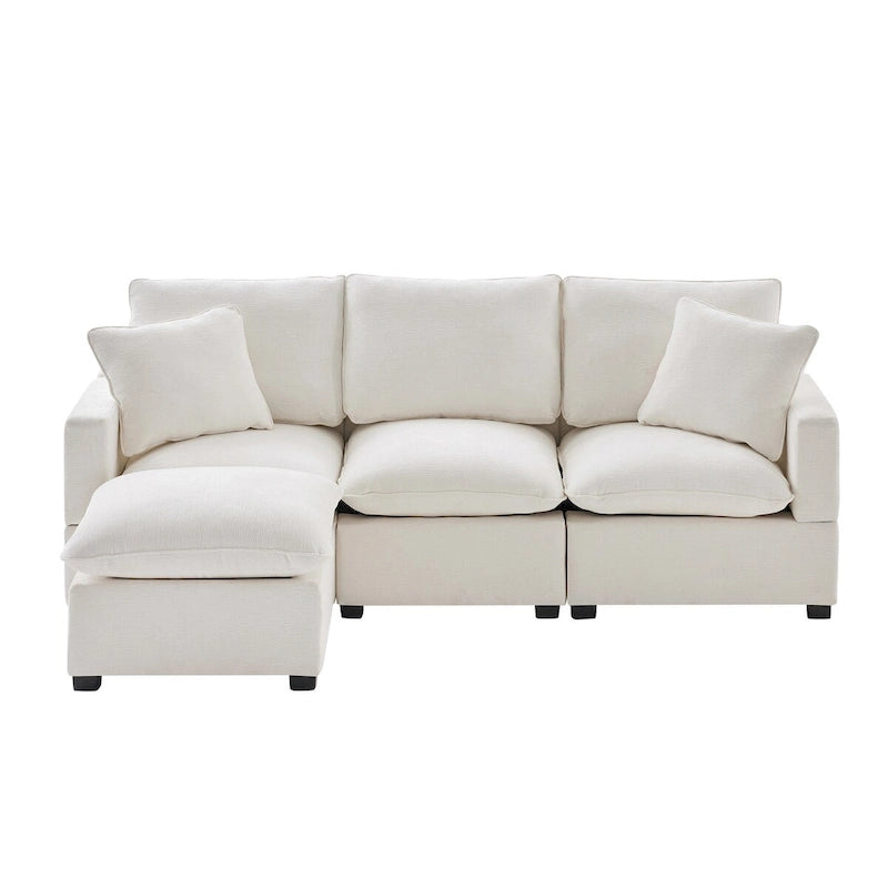 Nestfair Modernes modulares Sofa, 4-Sitzer Chenille-Sofa-Set mit 2 Kissen inklusive