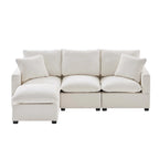Nestfair Modernes modulares Sofa, 4-Sitzer Chenille-Sofa-Set mit 2 Kissen inklusive