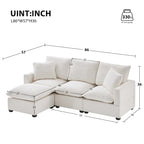 Nestfair Modernes modulares Sofa, 4-Sitzer Chenille-Sofa-Set mit 2 Kissen inklusive
