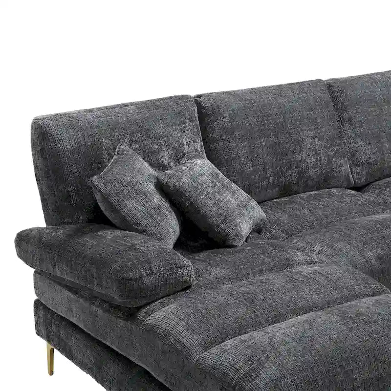 UNITED Modernes großes U-förmiges Schnittsofa aus Chenille-Stoff