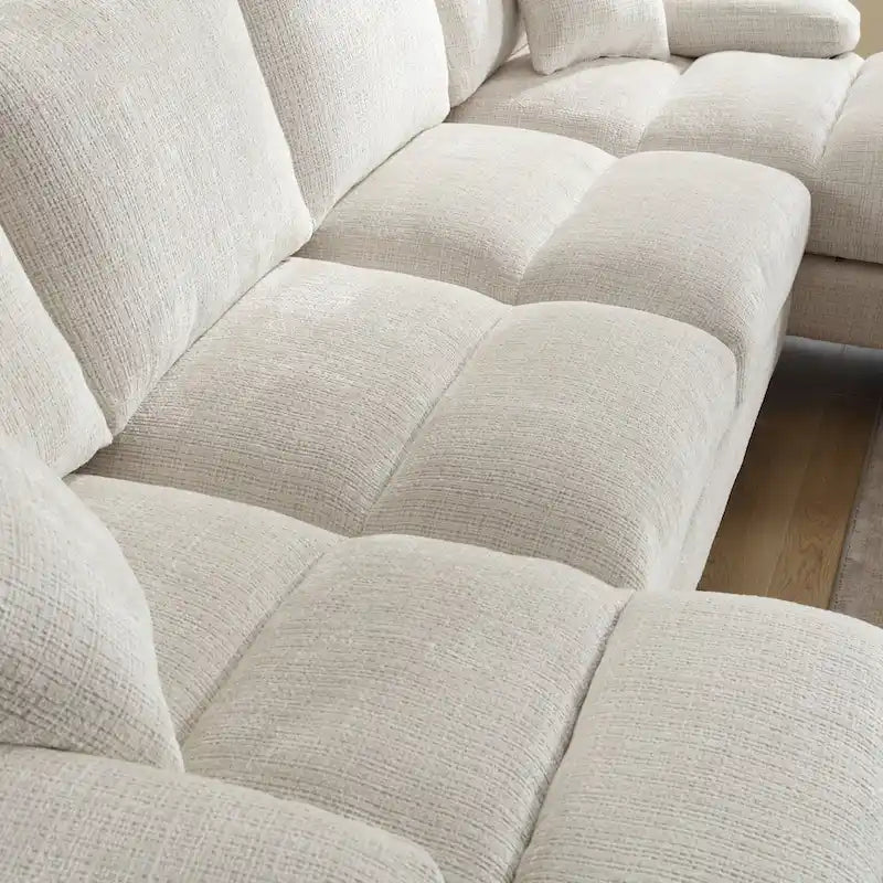 UNITED Modernes großes U-förmiges Schnittsofa aus Chenille-Stoff