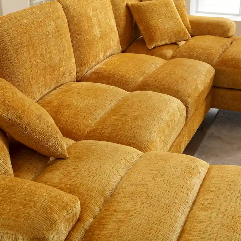 UNITED Modernes großes U-förmiges Schnittsofa aus Chenille-Stoff