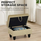 3-teiliges Polster-Ecksofa-Set mit Stauraum-Ottomane