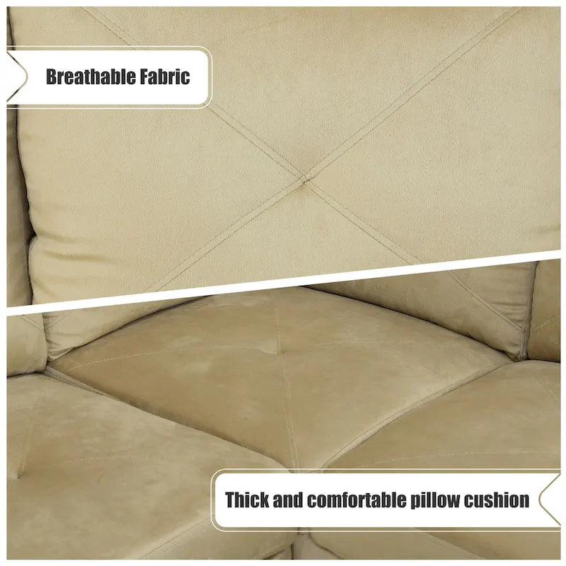 3-teiliges Polster-Ecksofa-Set mit Stauraum-Ottomane