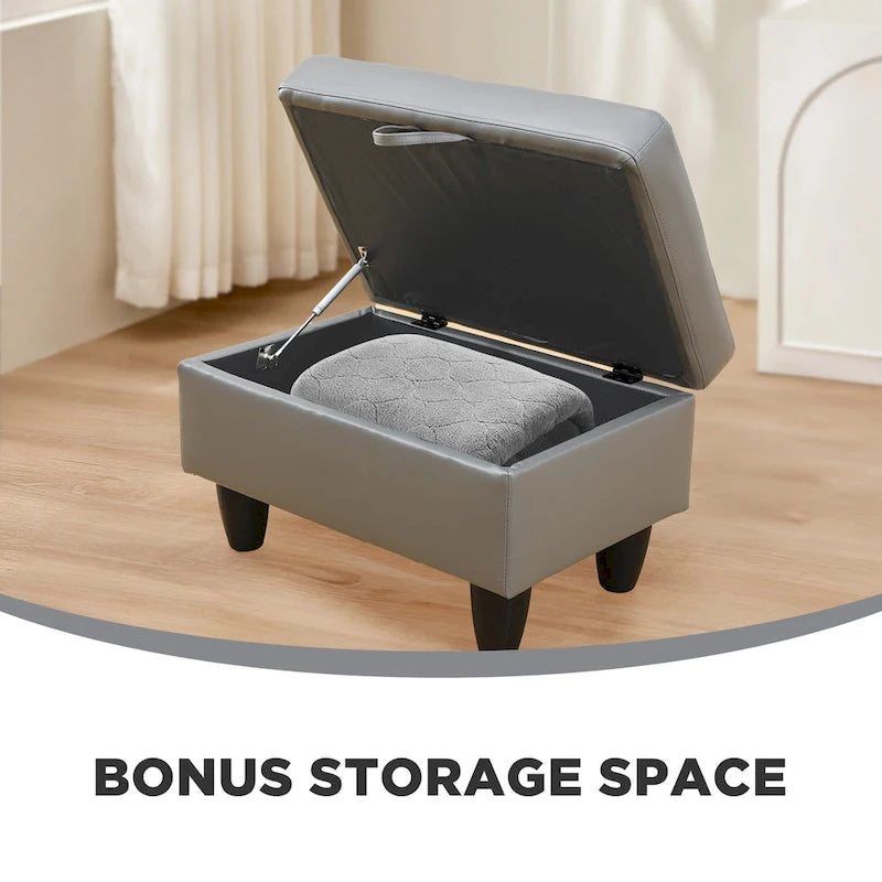 3-teiliges Polster-Ecksofa-Set mit Stauraum-Ottomane