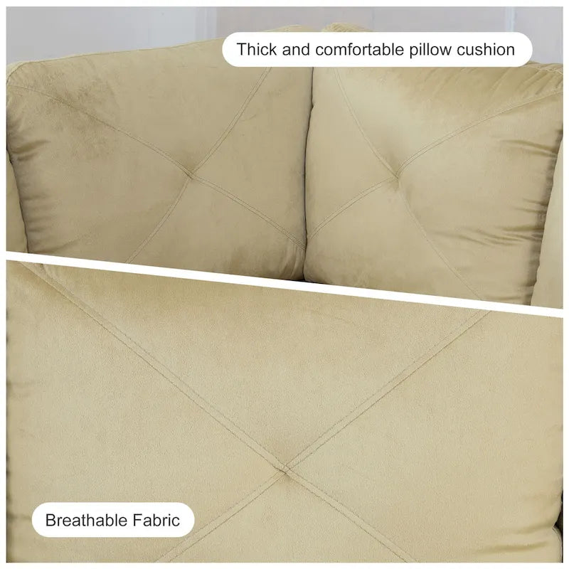 3-teiliges Polster-Ecksofa-Set mit Stauraum-Ottomane