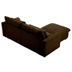 Sofa mit Ottomane, bequeme Cord-Couch mit Kissen und runden Armlehnen, Cord-Schlafsofa mit tiefer Sitzfläche und Stauraum-Ottomane