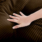 Sofa mit Ottomane, bequeme Cord-Couch mit Kissen und runden Armlehnen, Cord-Schlafsofa mit tiefer Sitzfläche und Stauraum-Ottomane