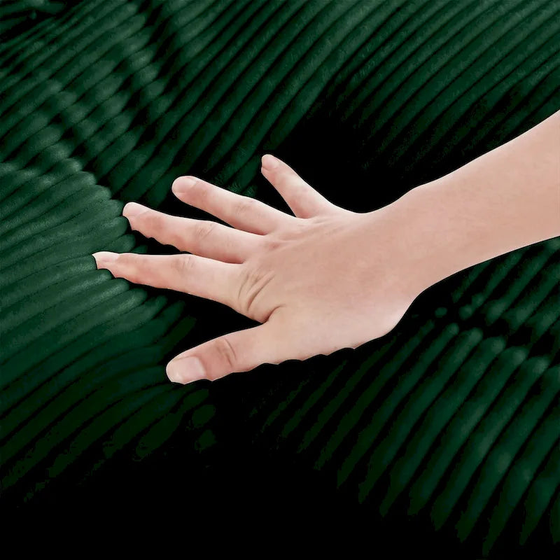 Sofa mit Ottomane, bequeme Cord-Couch mit Kissen und runden Armlehnen, Cord-Schlafsofa mit tiefer Sitzfläche und Stauraum-Ottomane