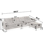 Modulares 5-Sitzer L-förmiges umwandelbares Sektionssofa