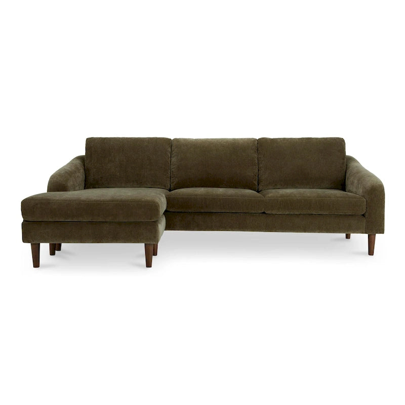 NADAAL STUDIOS Drew, Sektionalsofa mit umkehrbarer Recamiere, Dunkelbraun - 98 X 59,2 X 33,5