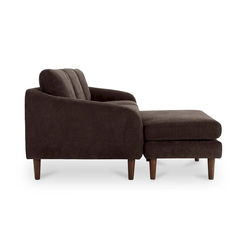NADAAL STUDIOS Drew, Sektionalsofa mit umkehrbarer Recamiere, Dunkelbraun - 98 X 59,2 X 33,5