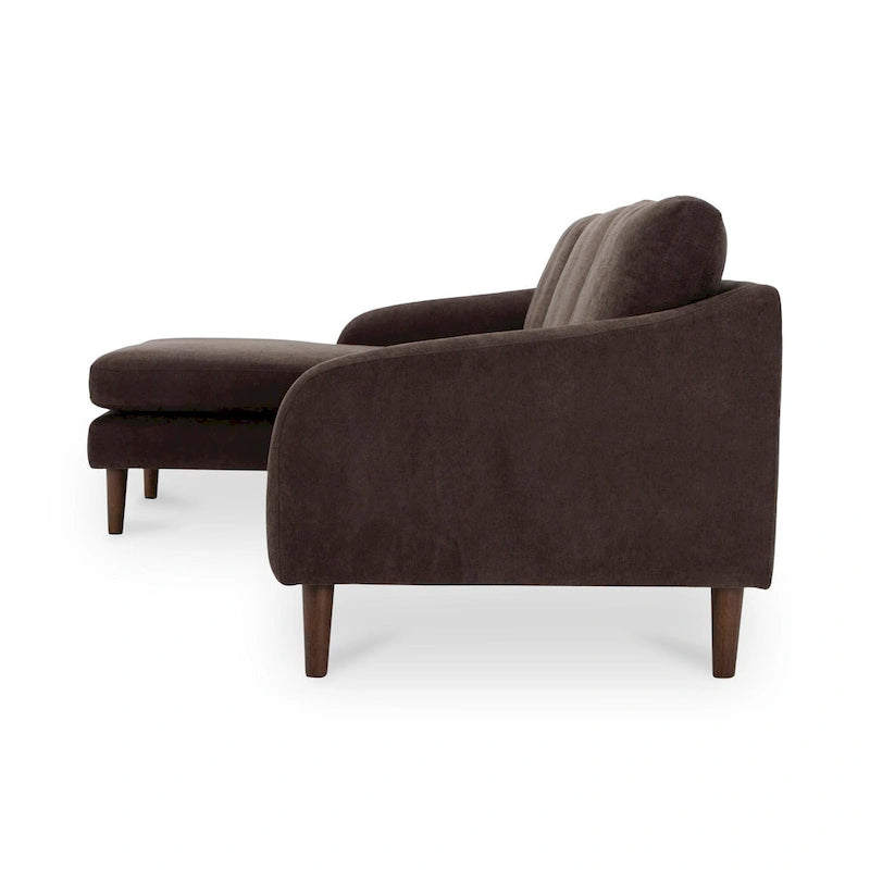 NADAAL STUDIOS Drew, Sektionalsofa mit umkehrbarer Recamiere, Dunkelbraun - 98 X 59,2 X 33,5