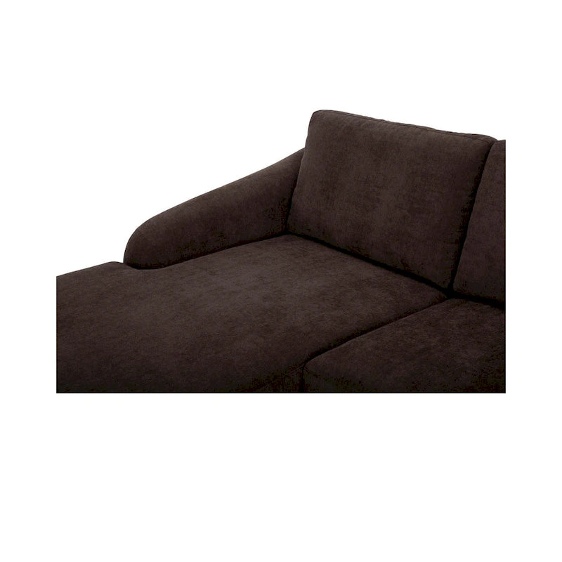 NADAAL STUDIOS Drew, Sektionalsofa mit umkehrbarer Recamiere, Dunkelbraun - 98 X 59,2 X 33,5