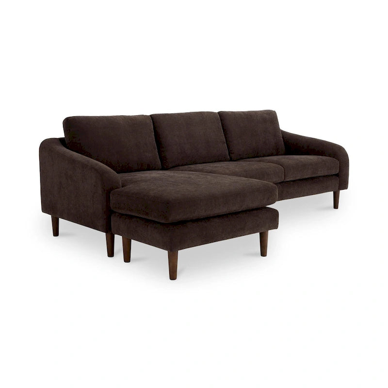 NADAAL STUDIOS Drew, Sektionalsofa mit umkehrbarer Recamiere, Dunkelbraun - 98 X 59,2 X 33,5