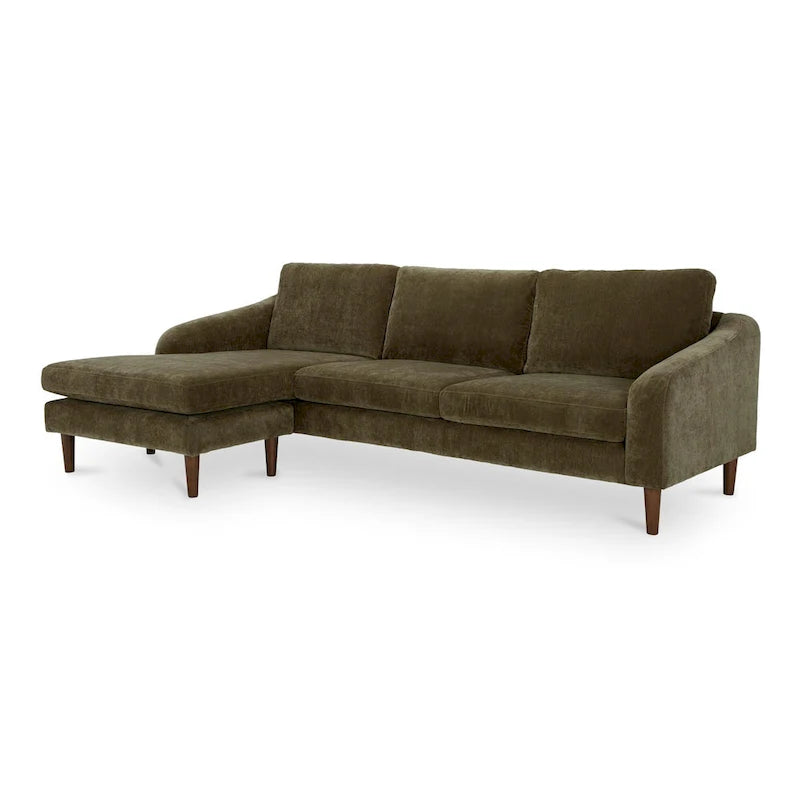 NADAAL STUDIOS Drew, Sektionalsofa mit umkehrbarer Recamiere, Dunkelbraun - 98 X 59,2 X 33,5