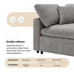 U-förmiges modulares Chenille-Schlafsofa mit Ottomane