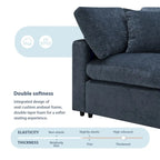 U-förmiges modulares Chenille-Schlafsofa mit Ottomane