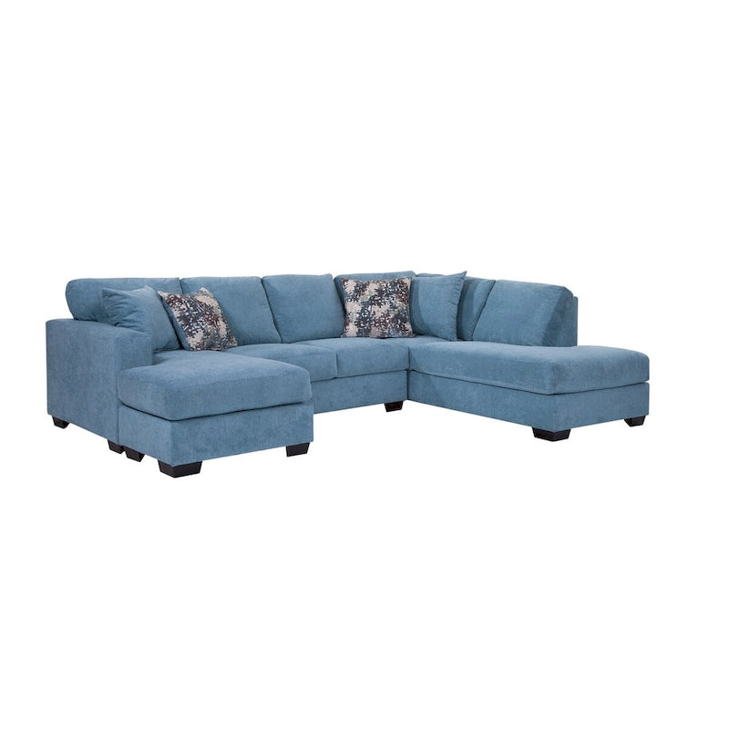 American Furniture Classics Bluebell Ecksofa Modell A414V5-K2 in U-Form mit 4 Zierkissen