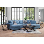 American Furniture Classics Bluebell Ecksofa Modell A414V5-K2 in U-Form mit 4 Zierkissen
