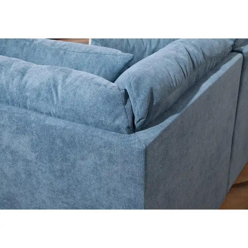 American Furniture Classics Bluebell Ecksofa Modell A414V5-K2 in U-Form mit 4 Zierkissen