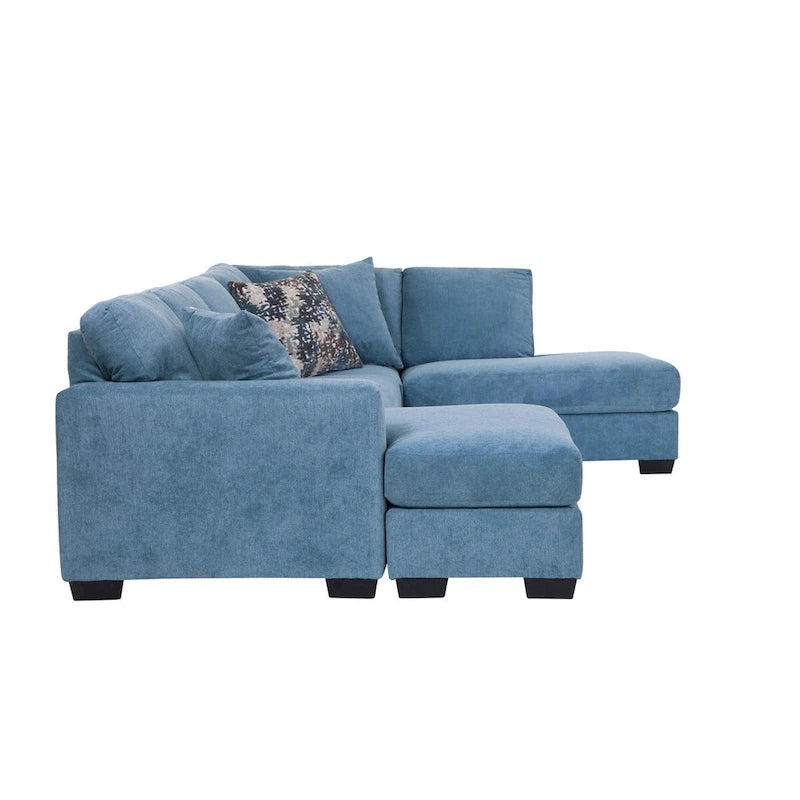 American Furniture Classics Bluebell Ecksofa Modell A414V5-K2 in U-Form mit 4 Zierkissen