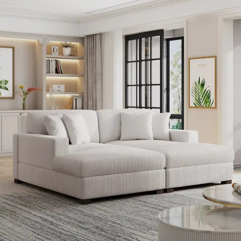 Übergroßes L-förmiges modulares Ecksofa-Set Polstersofa Couch