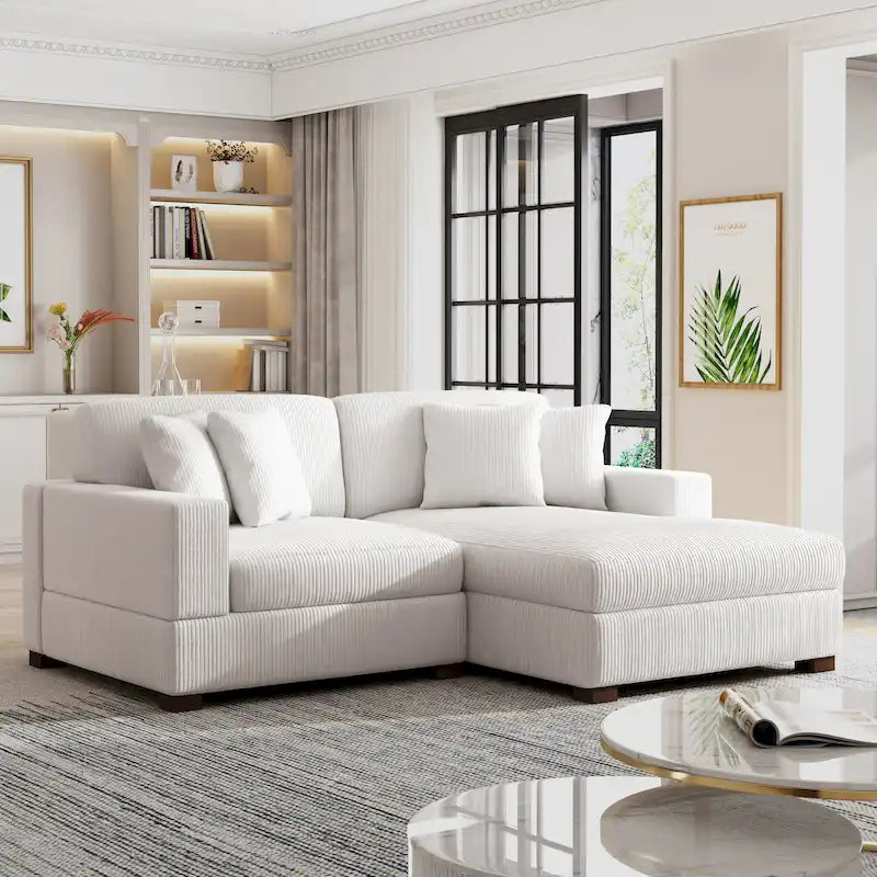 Übergroßes L-förmiges modulares Ecksofa-Set Polstersofa Couch