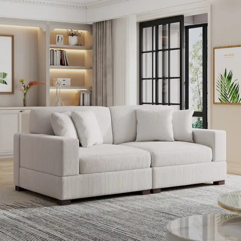 Übergroßes L-förmiges modulares Ecksofa-Set Polstersofa Couch