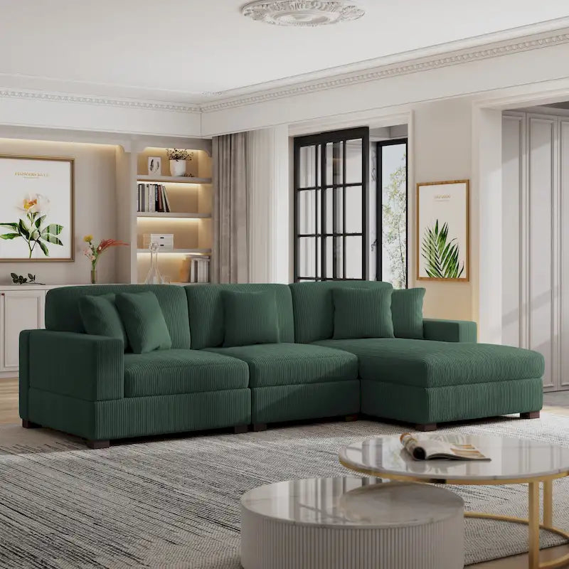 Übergroßes L-förmiges modulares Ecksofa-Set Polstersofa Couch