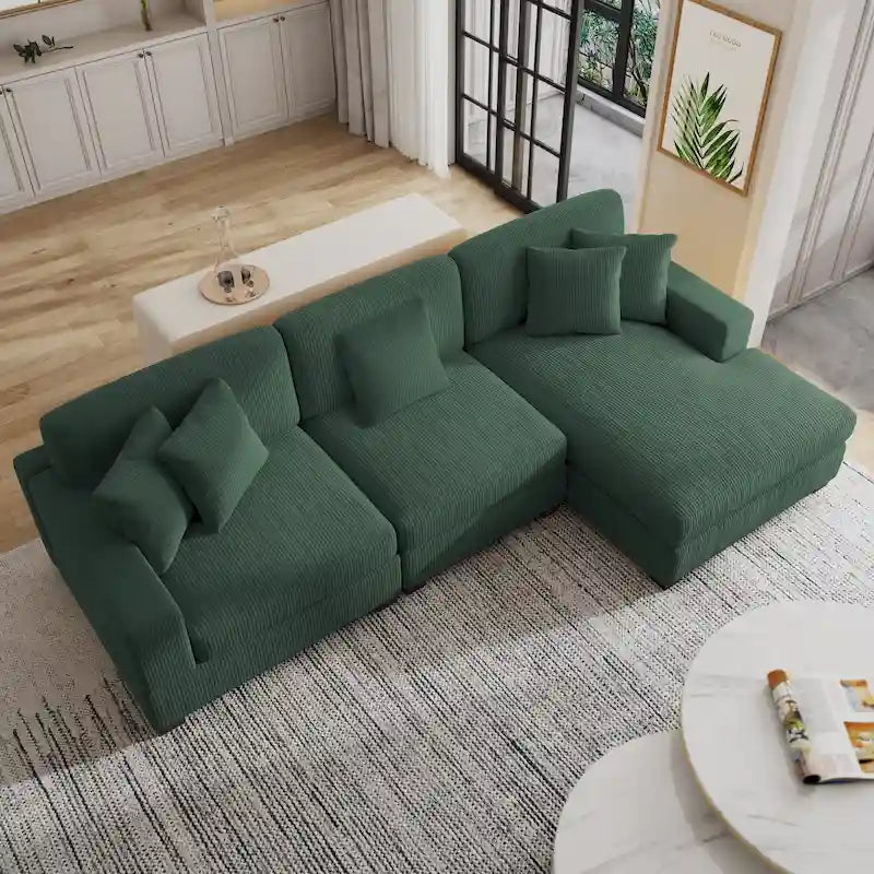 Übergroßes L-förmiges modulares Ecksofa-Set Polstersofa Couch