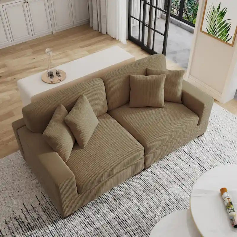 Übergroßes L-förmiges modulares Ecksofa-Set Polstersofa Couch