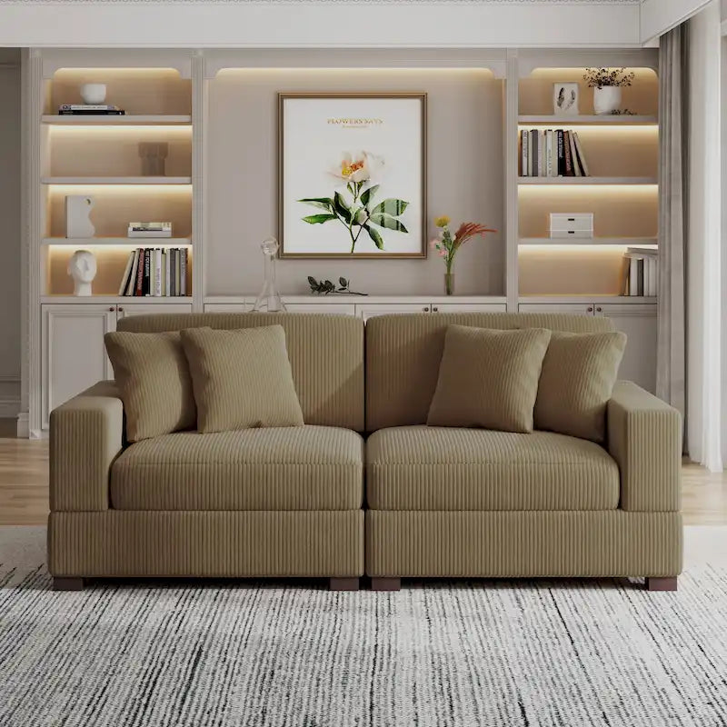 Übergroßes L-förmiges modulares Ecksofa-Set Polstersofa Couch