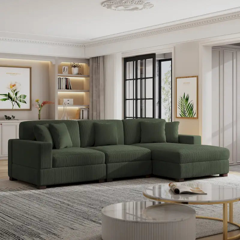 Übergroßes L-förmiges modulares Ecksofa-Set Polstersofa Couch