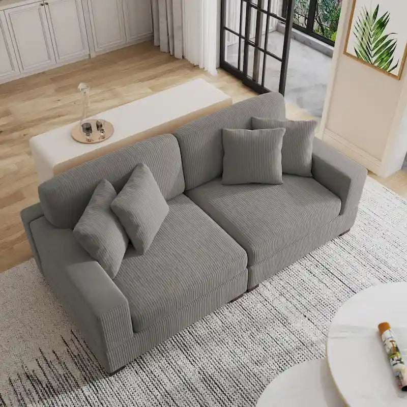 Übergroßes L-förmiges modulares Ecksofa-Set Polstersofa Couch