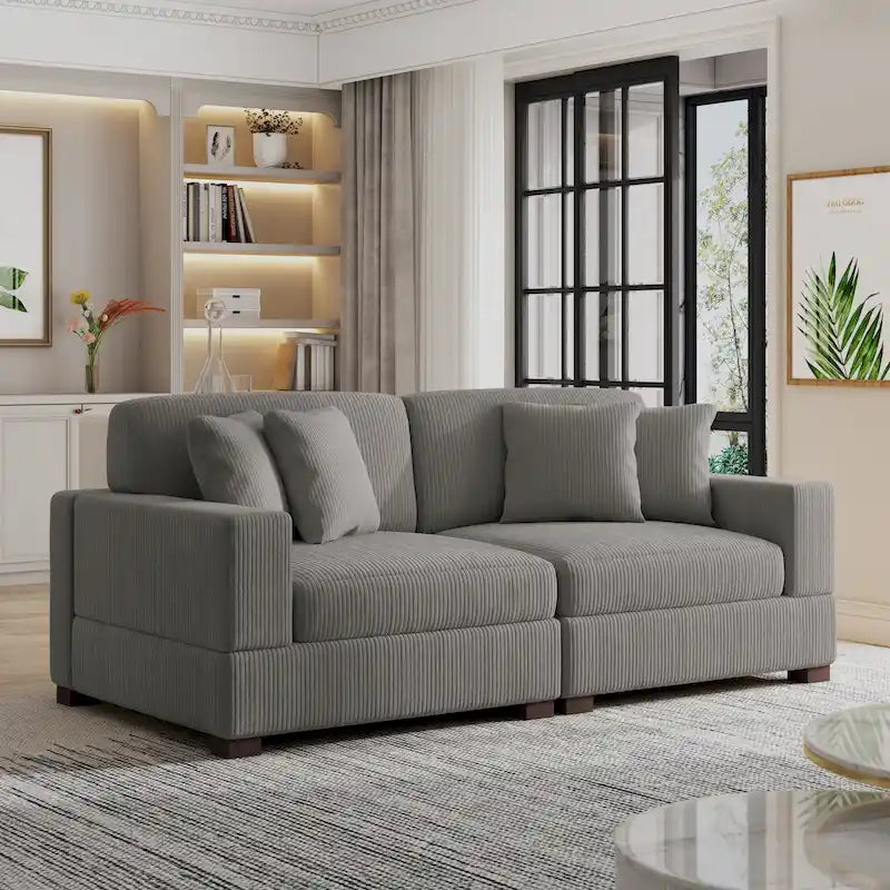 Übergroßes L-förmiges modulares Ecksofa-Set Polstersofa Couch