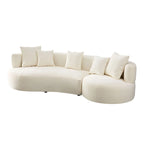 Modernes 2-in-1 Ecksofa mit Rundung und drehbarer Funktion, 360° drehbares gemütliches 4-Sitzer Polstersofa