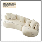 Modernes 2-in-1 Ecksofa mit Rundung und drehbarer Funktion, 360° drehbares gemütliches 4-Sitzer Polstersofa