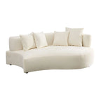 Modernes 2-in-1 Ecksofa mit Rundung und drehbarer Funktion, 360° drehbares gemütliches 4-Sitzer Polstersofa