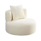 Modernes 2-in-1 Ecksofa mit Rundung und drehbarer Funktion, 360° drehbares gemütliches 4-Sitzer Polstersofa