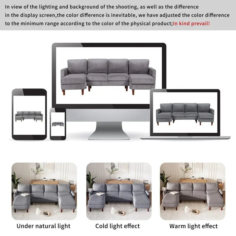 U-förmiges Sofa-Modulsystem für Wohnzimmer und großzügige Räume